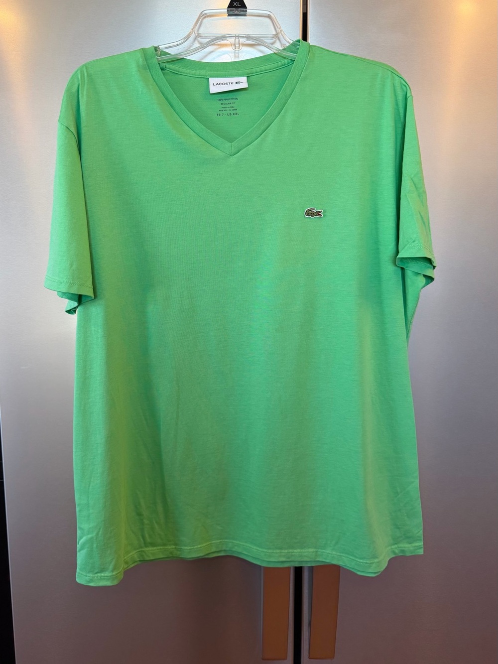 Lacoste Pima Cotton V-neck Tee in green